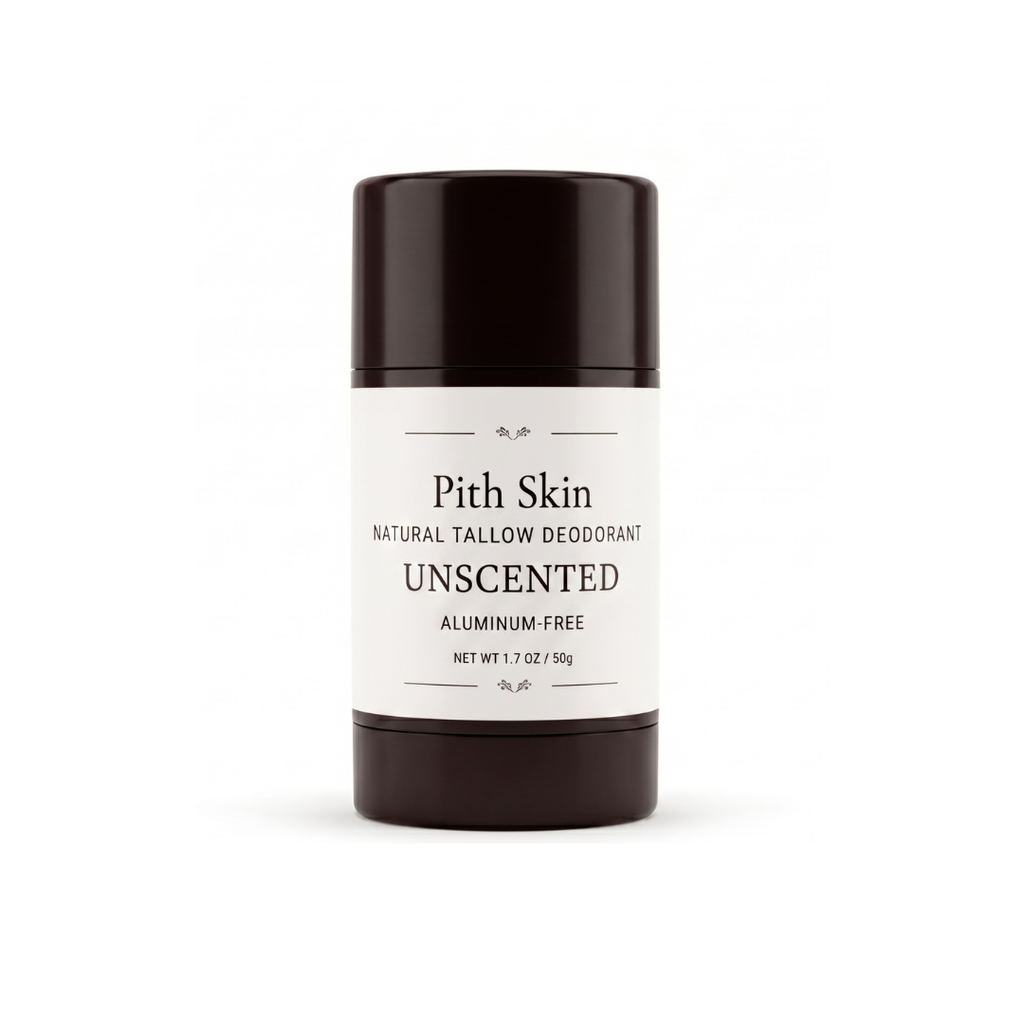 Pith Skin Unscented Natural Tallow Deodorant front label
