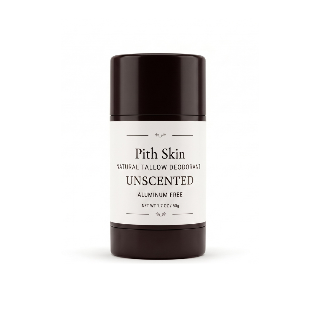 Pith Skin Unscented Natural Tallow Deodorant front label